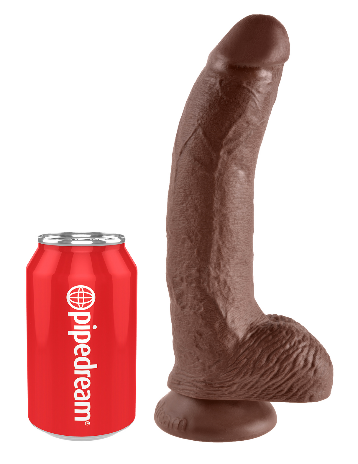 King Cock 9" with Balls - Brown