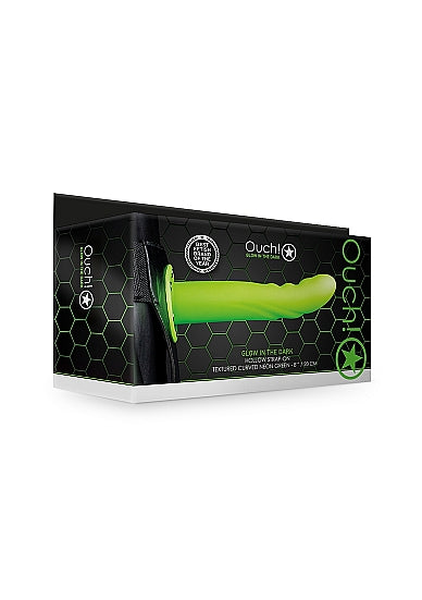 Strap On Textured Hollow 8" - Glow in the Dark