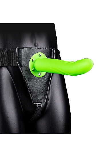 Strap On Textured Hollow 8" - Glow in the Dark