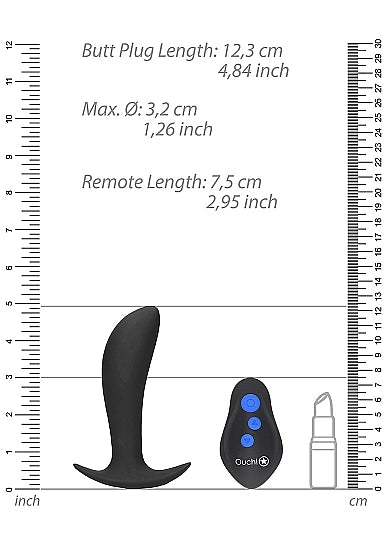 OUCH E-Stim Vibrating Remote Control Butt Plug