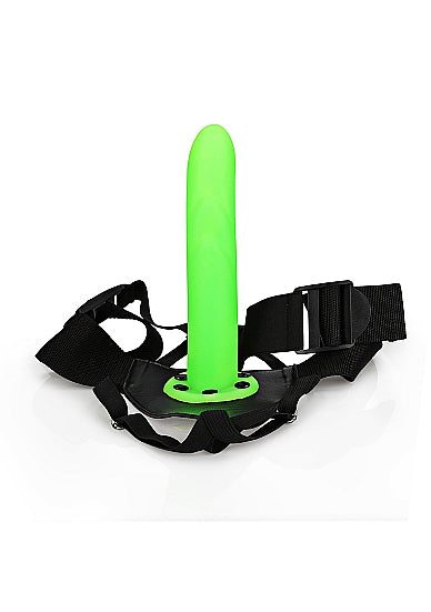 Strap On Textured Hollow 8" - Glow in the Dark