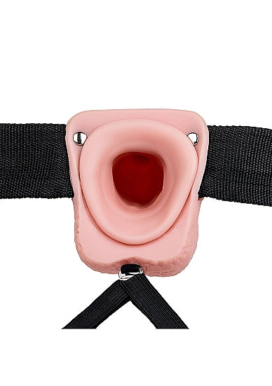 Strap On Hollow w/Balls 7" - White