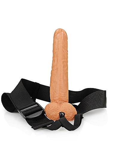 Strap On Hollow w/Balls 9" - Tan