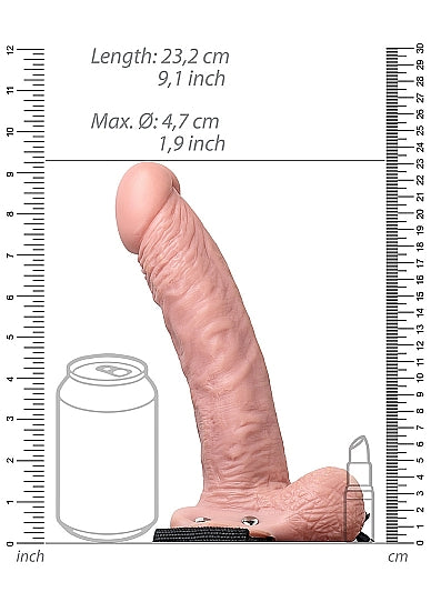 Strap On Hollow w/Balls 7" - White