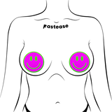 Pasties: Neon Green GID Smiley Face