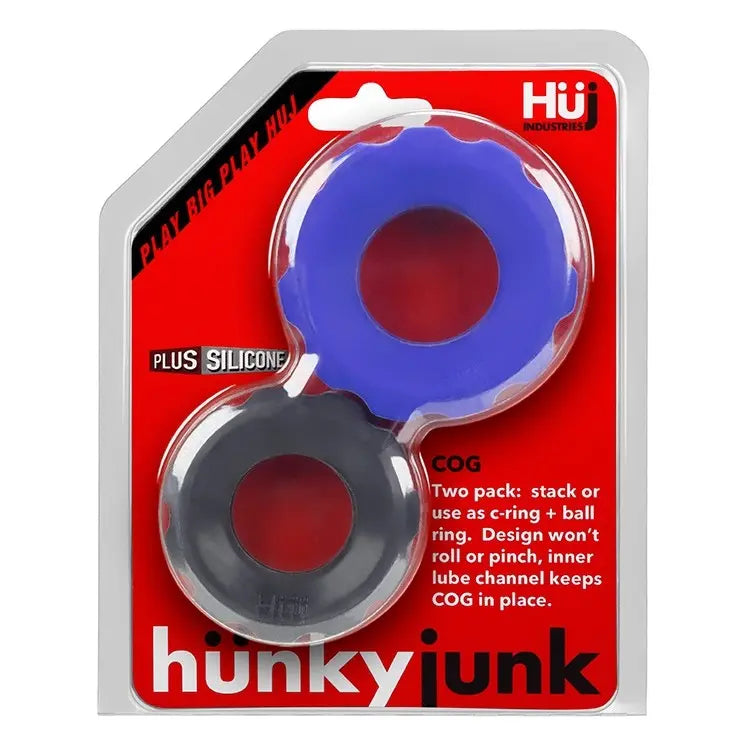 Oxballs Cog Set Cockrings - Blue
