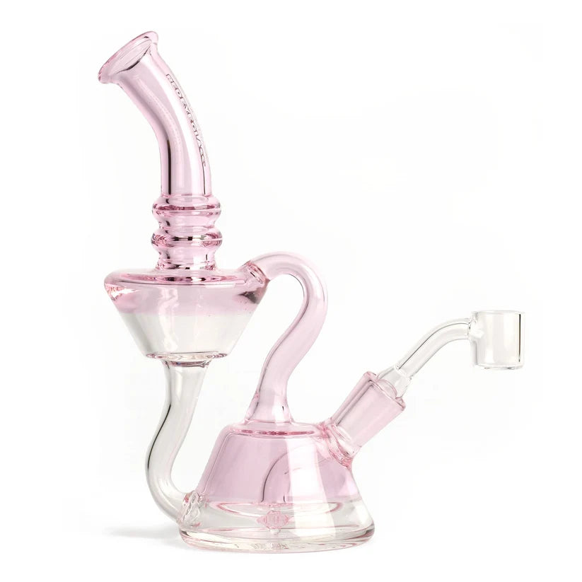 Red Eye Glass: 8" Waterton Recycler (Pink)