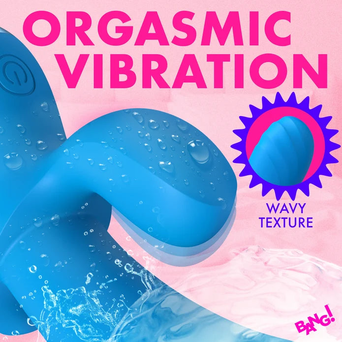 BANG! Flexible Thick Silicone Rabbit Vibrator - Blue