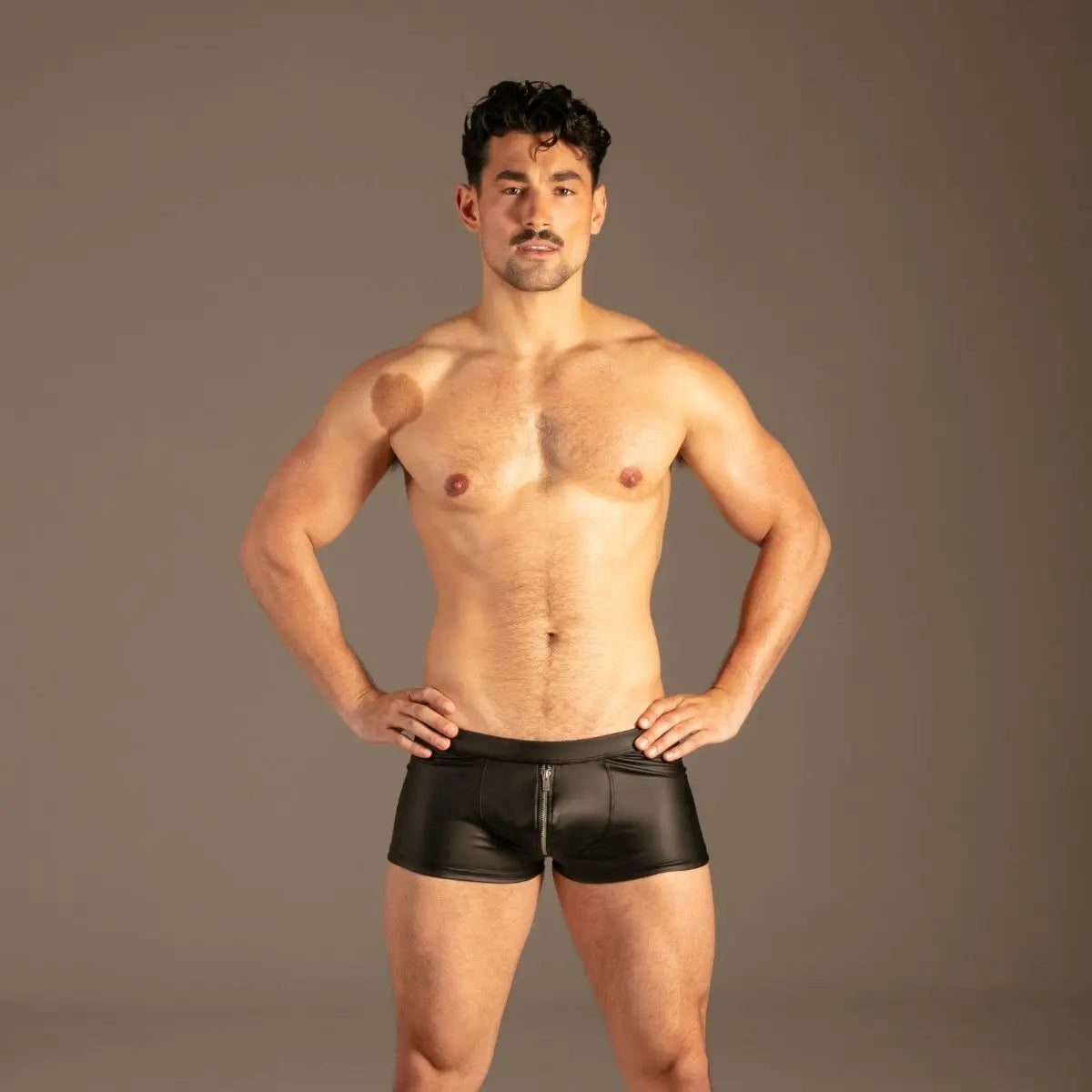 Matte Wetlook Zip Trunk