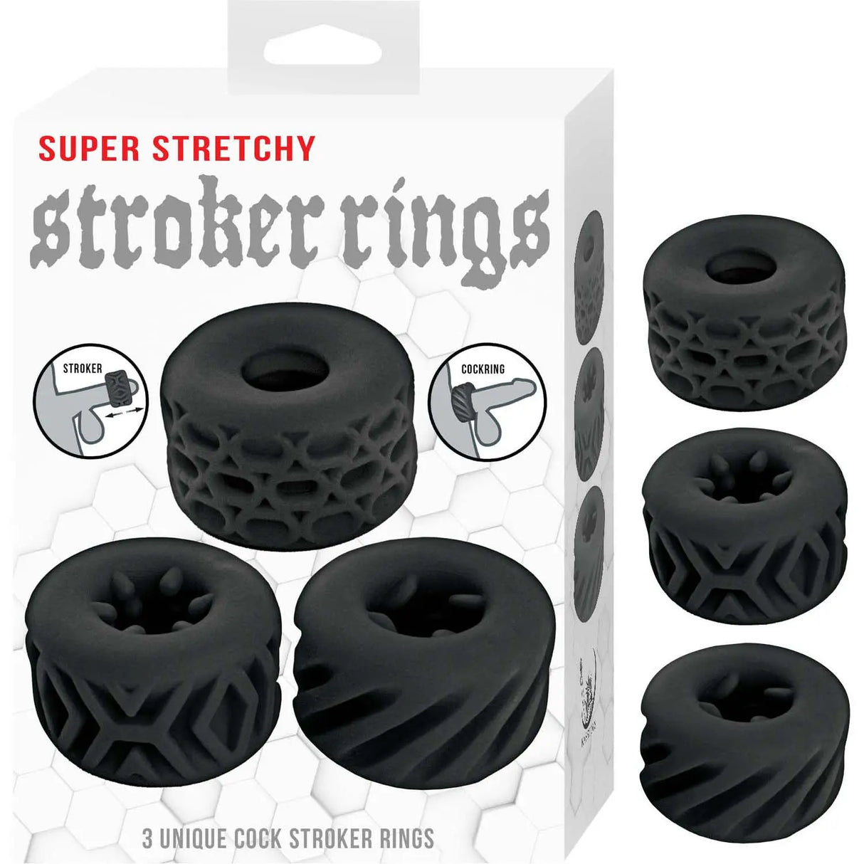 Super Stretchy Stroker Rings - Black