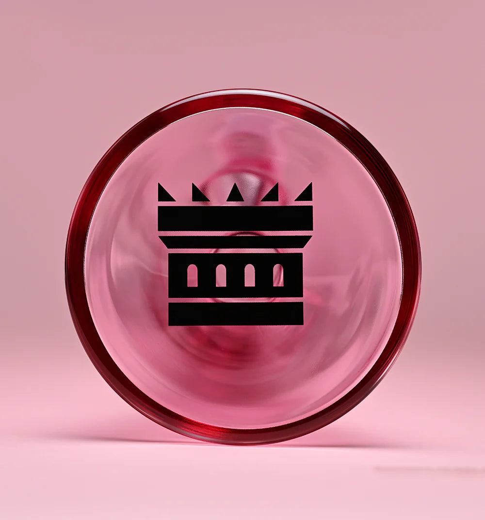 Castle Glass: 14" Luxe Electroplated (7mm Thick - Pink)
