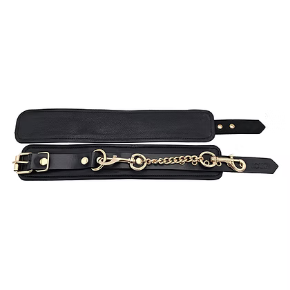Rouge Leather Wrist Cuff w/Gold Accent