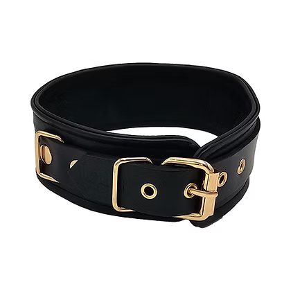 Rouge Leather Collar w/Gold Accent