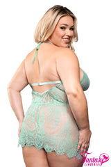 Fantasy Striped Babydoll - Seagreen