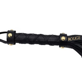 Rouge Leather Studded Flogger w/Gold Accent