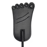 Rouge Leather Foot Riding Crop - Black