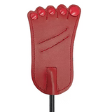 Rouge Leather Foot Riding Crop - Red