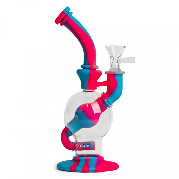 Bong: LIT Silicone Ball Bubbler-Pink/Blue