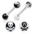 Tongue: Surgical Steel Crossbone Barbell White