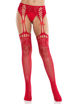 Amelie Rhinestone Garter Belt Tights- One Size