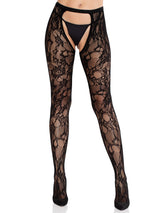 Selene Lace Crotchless Tights- One Size