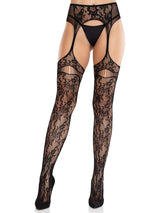 Bloom Net Garter Belt Stockings- One Size