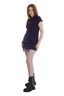 Tartan Night Zip Dress 2X-Purple