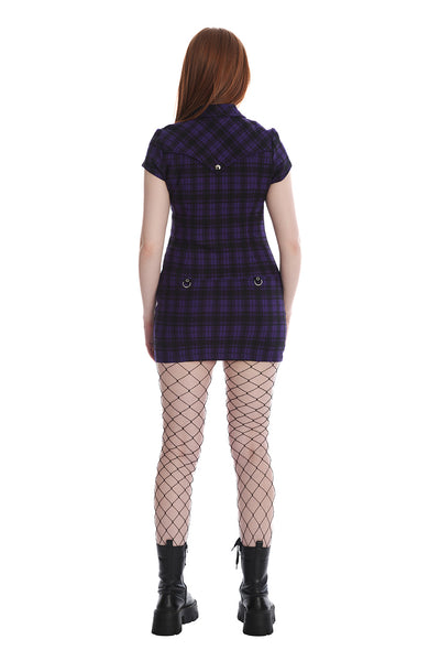 Tartan Night Zip Dress 2X-Purple