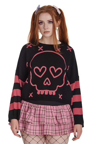 Miki Knitted Jumper Medium-Black/Pink