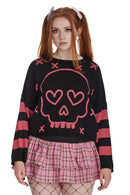 Miki Knitted Jumper Large-Black/Pink