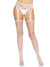 Kylie Garter Belt Fishnet Stockings- One Size White