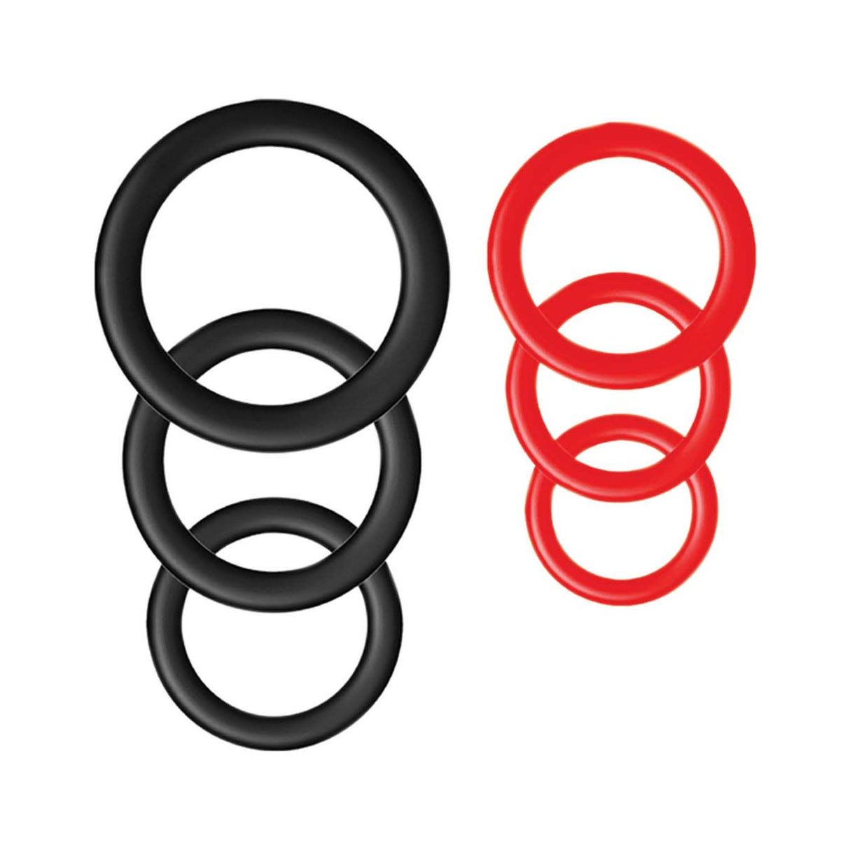 Silicone Ring Pack - Red & Black