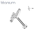 Labret: Titanium Lightning-White CZ