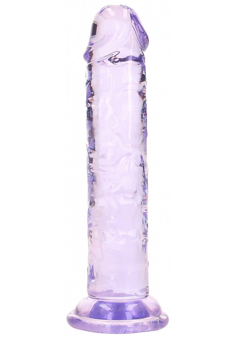 RealRock Crystal Clear 5" Dildo - Purple