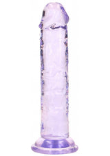 RealRock Crystal Clear 5" Dildo - Purple