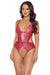 Crotchless Teddy Red/Silver One Size