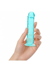 RealRock Crystal Clear 5" Dildo - Turquoise