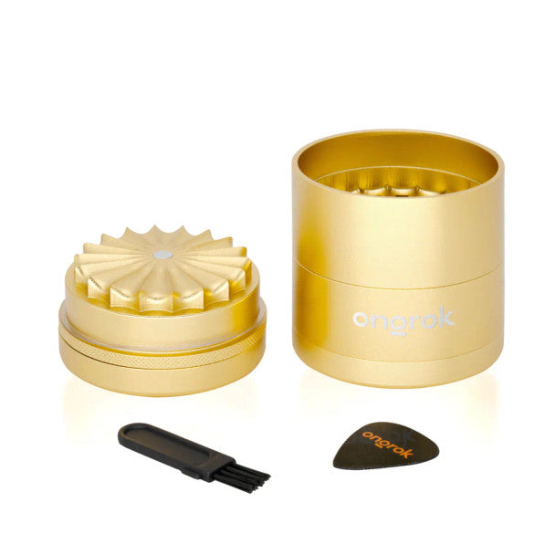 Ongrok: 5pc 3" Toothless Petal Grinder with Storage (Gold)