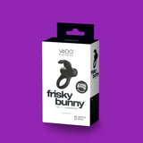 Frisky Bunny Rechargeable Cockring - Black