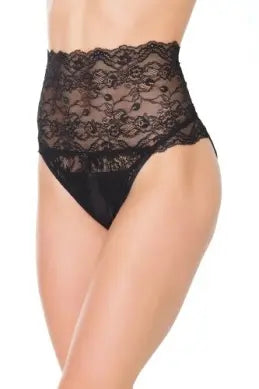 Crotchless Panty Plus Size - Black