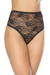 High Waisted Lace Thong