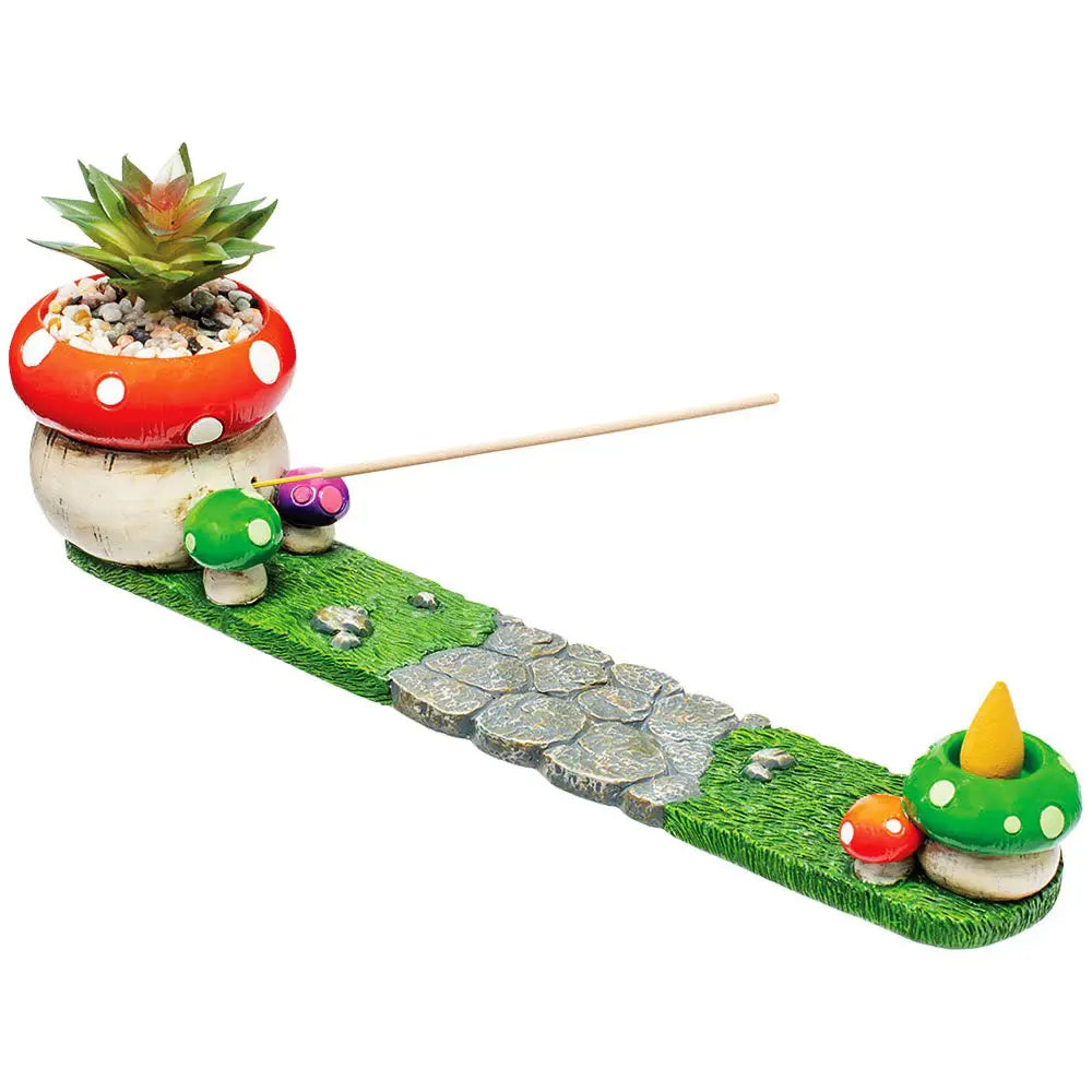 Incense: 12" Mushroom with Faux Plant Burner
