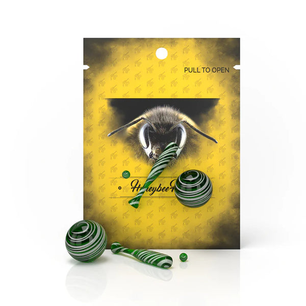 Honeybee Herb Glass Marble Bat Green