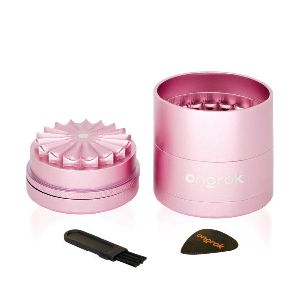 Ongrok: 5pc 3" Toothless Petal Grinder with Storage (Rose Gold)