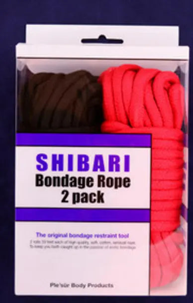 Shibari Bondage Rope 2pk-Black/Red