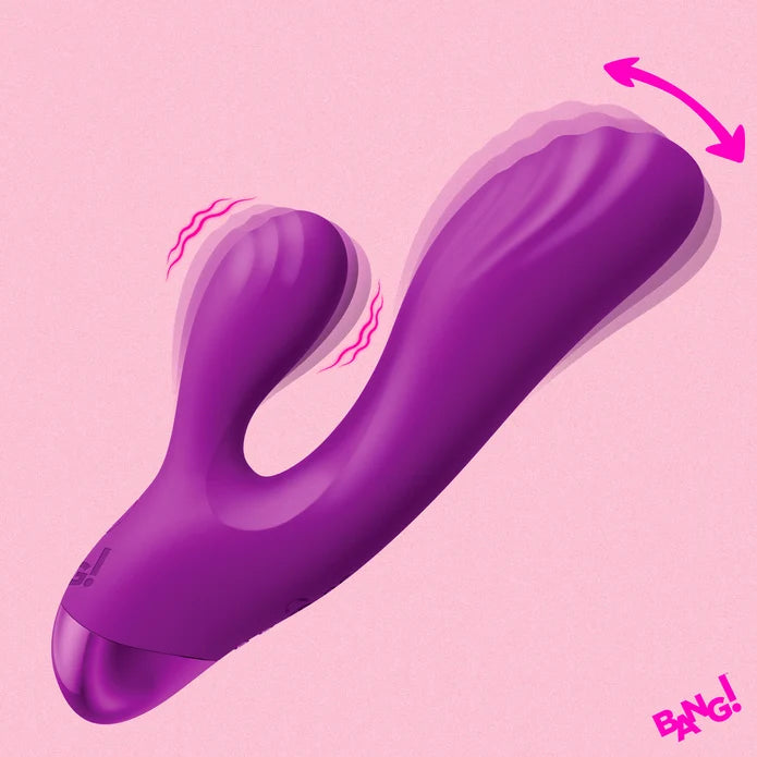 BANG! Flexible G-Spot Silicone Rabbit Vibrator - Purple