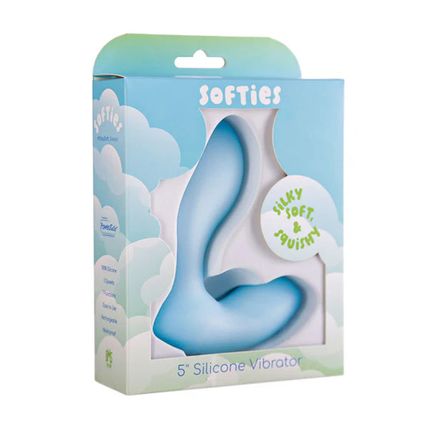 Softies 5" Silicone Vibrator-Blue