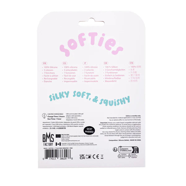 Softies 5" Silicone Vibrator-Pink