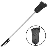 Rouge Leather Foot Riding Crop - Black