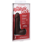 Realistic Cock w/Balls VacULock - Black 7"
